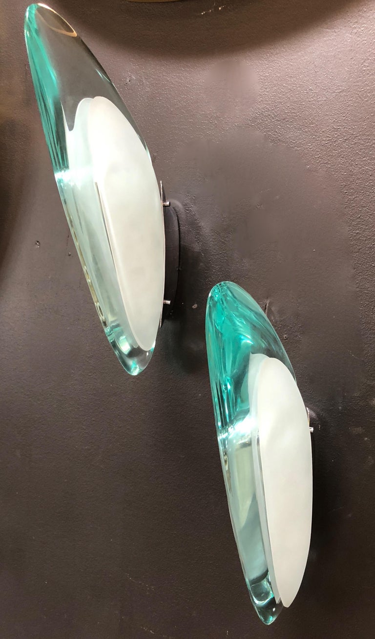 Rare Max Ingrand for Fontana Arte "Le Cozze" Sconces Model 1552, 1956