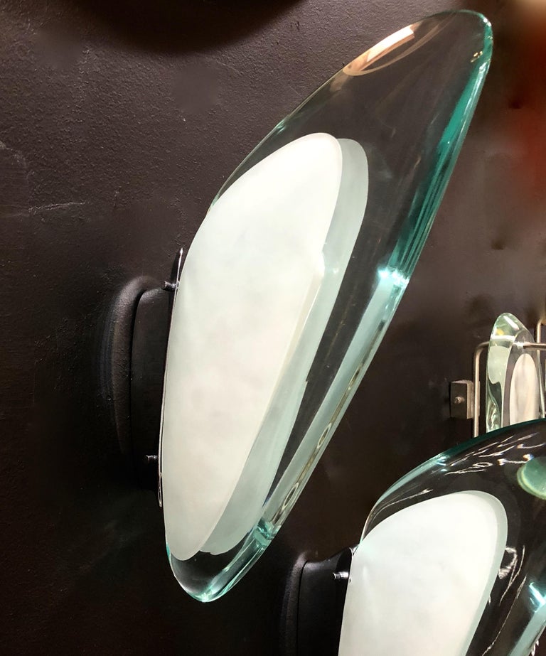 Rare Max Ingrand for Fontana Arte "Le Cozze" Sconces Model 1552, 1956