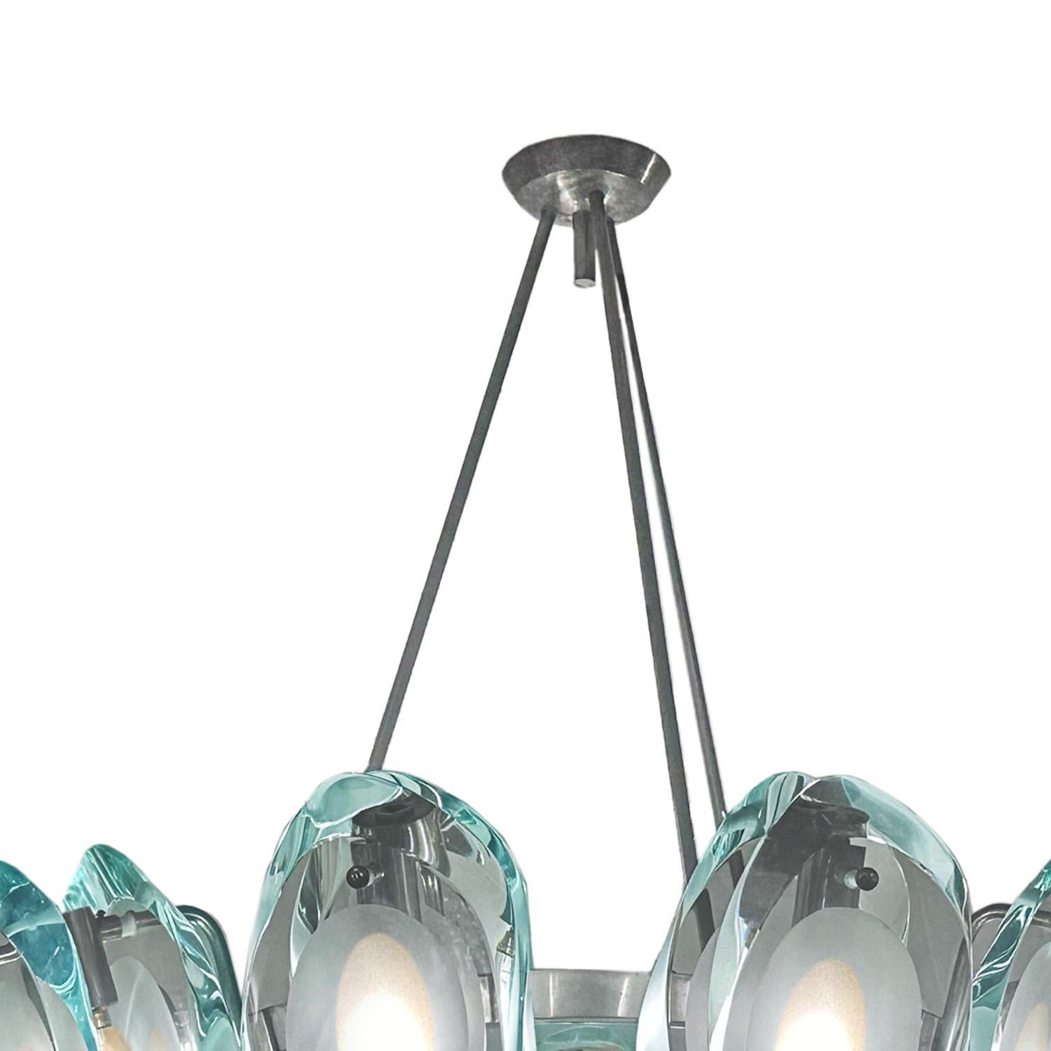 Rare lustre Max Ingrand pour Fontana Arte modèle n°1088, 1959 Excellent état - En vente à New York, NY