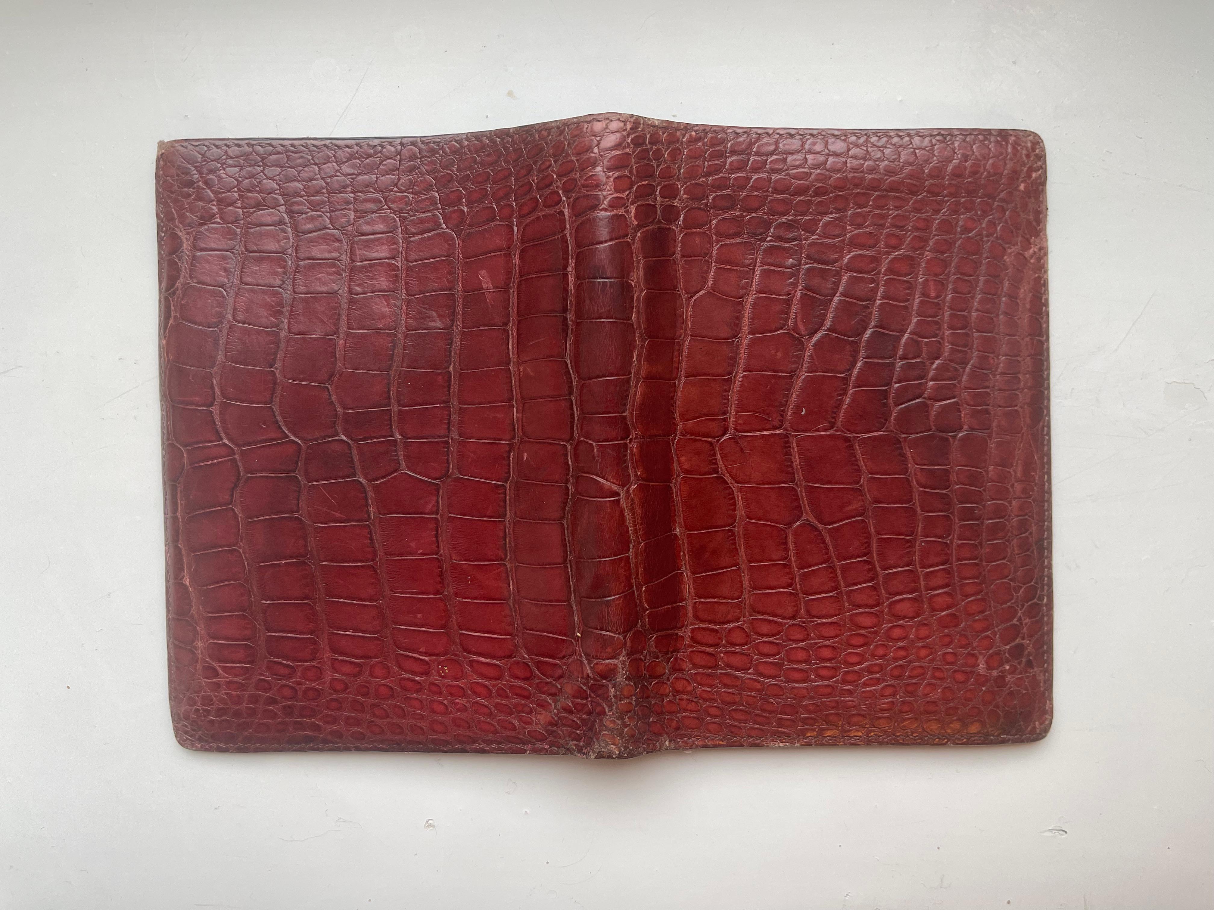 Nice hermes wallet in wonderful burgundy alligator leather. 