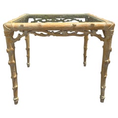 Rare McGuire Reagan Collection Faux Bois Game Table