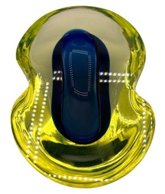 Seltene MCM-Schale aus biomorphem Murano-Uranglas von Antonio da Ros für Cenedese