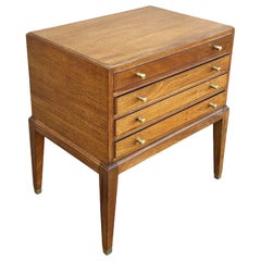 Rare MCM Danish Modern Mahogany Chest of 4 Side Table Stands by Frits Henningsen