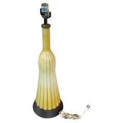 Rare MCM Empoli Butterscotch Ribbed Cased Murano Glass Table Lamp
