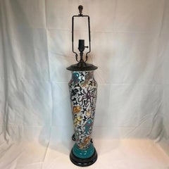 RARE MCM large Italian pottery marine creatures lamp fish octopus
