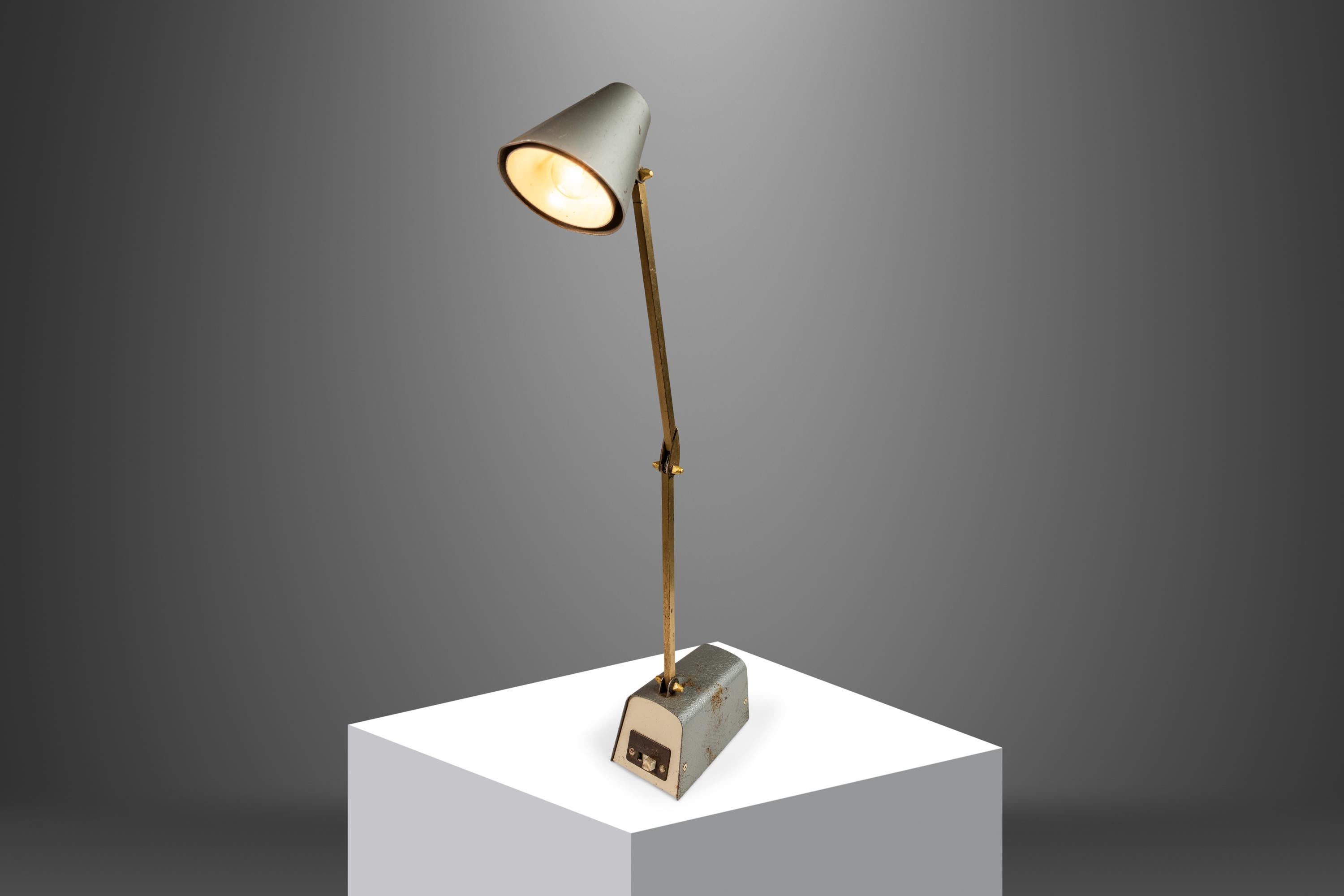 American Rare MCM Model 3165 Industrial Tensor Desk Lamp by Dazor, USA, c. 1960's For Sale