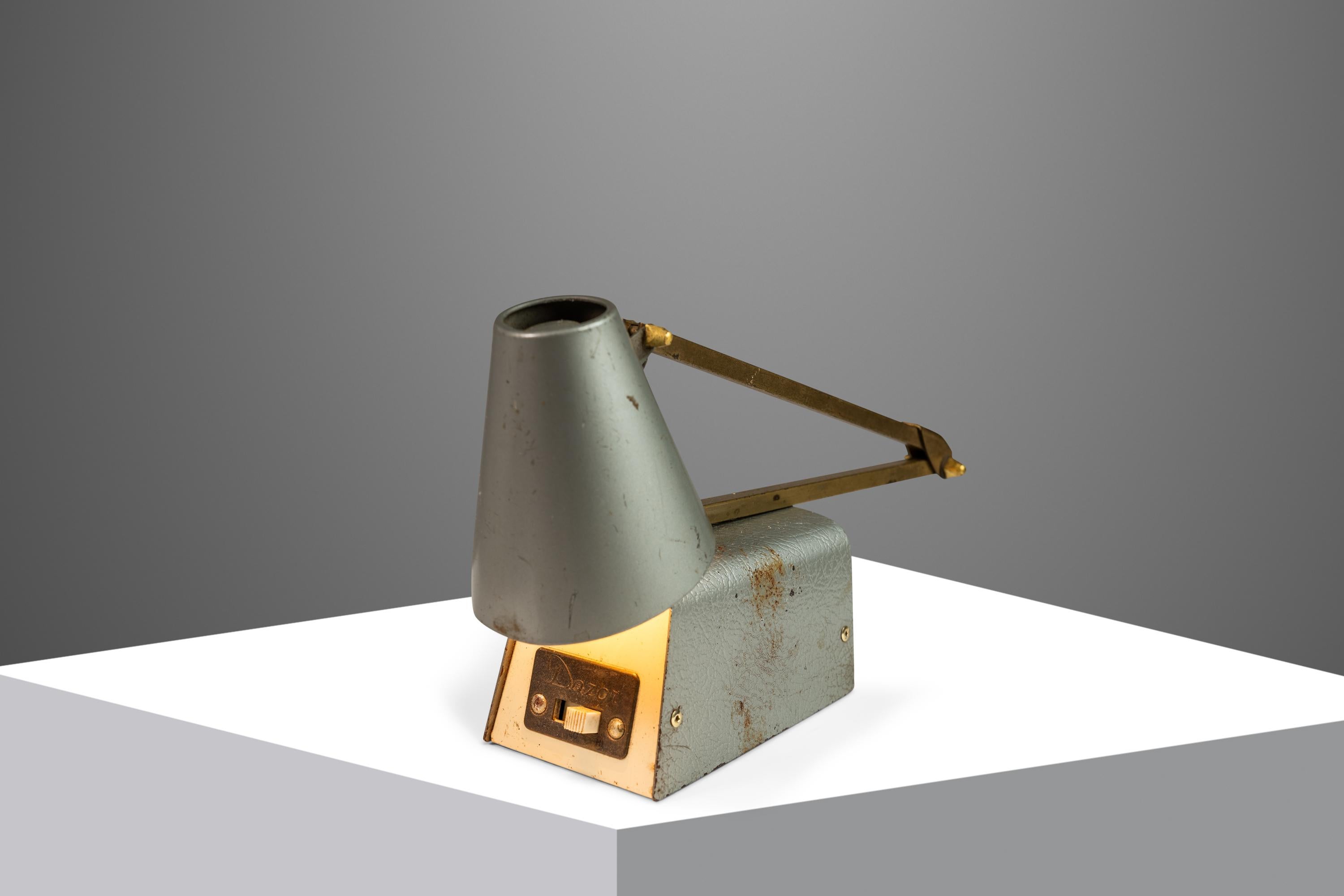 Metal Rare MCM Model 3165 Industrial Tensor Desk Lamp by Dazor, USA, c. 1960's For Sale