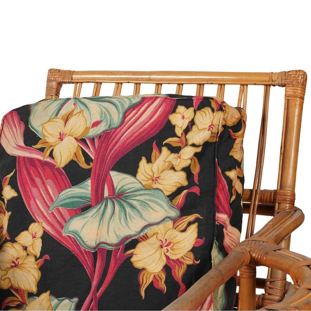 Rare MCM Canapé Chaise Ottomane en rotin à gradins Ensemble de salon avec tables d'appoint encastrées en vente 6
