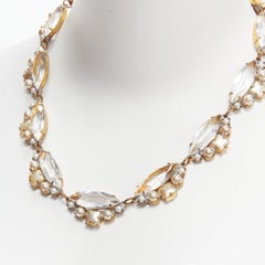 rare MEADHAM KIRCHHOFF Lilien Czech Runway crystal pearl studs necklace