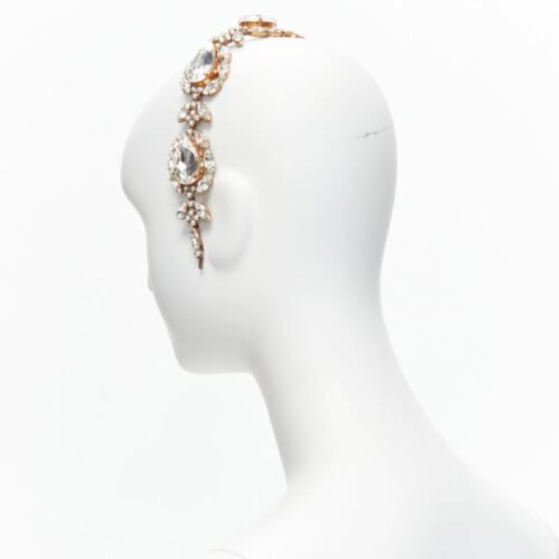 Donna raro MEADHAM KIRCHHOFF Lilien cristalli cechi Runway perla bronzo alice fascia per capelli in vendita