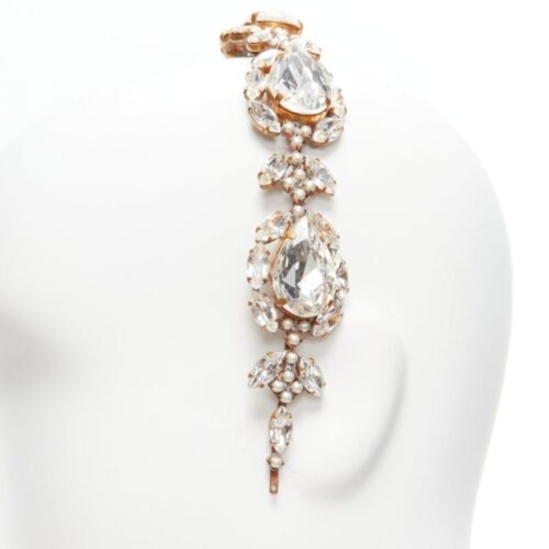 raro MEADHAM KIRCHHOFF Lilien cristalli cechi Runway perla bronzo alice fascia per capelli in vendita 1