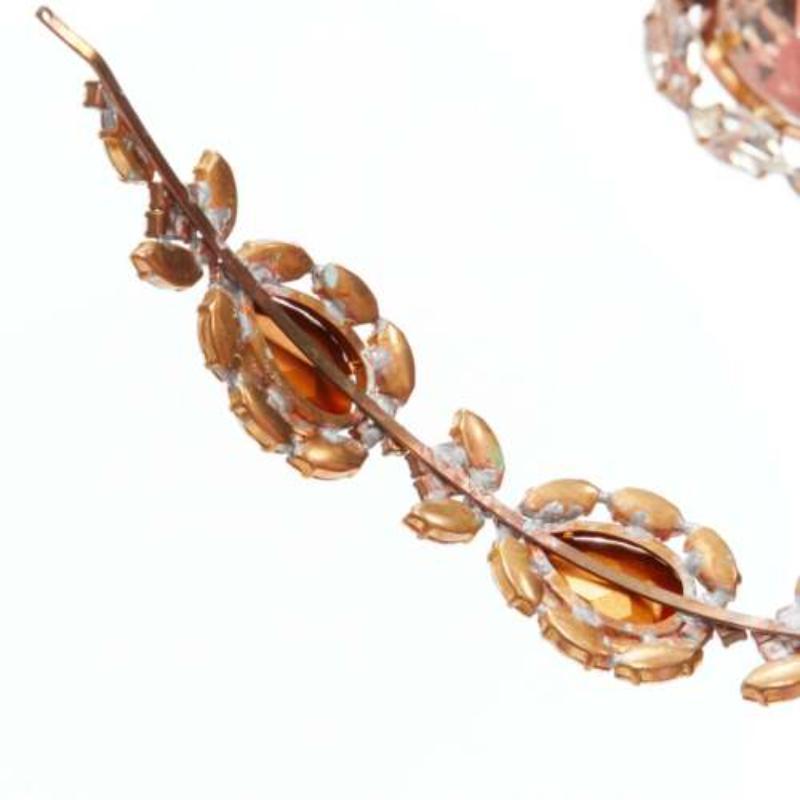 raro MEADHAM KIRCHHOFF Lilien cristalli cechi Runway perla bronzo alice fascia per capelli in vendita 2