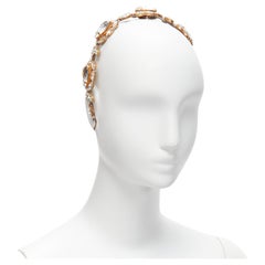 MEADHAM KIRCHHOFF Lilien Czech Runway, bandeau de tête d'lice rare bronze perles et cristaux