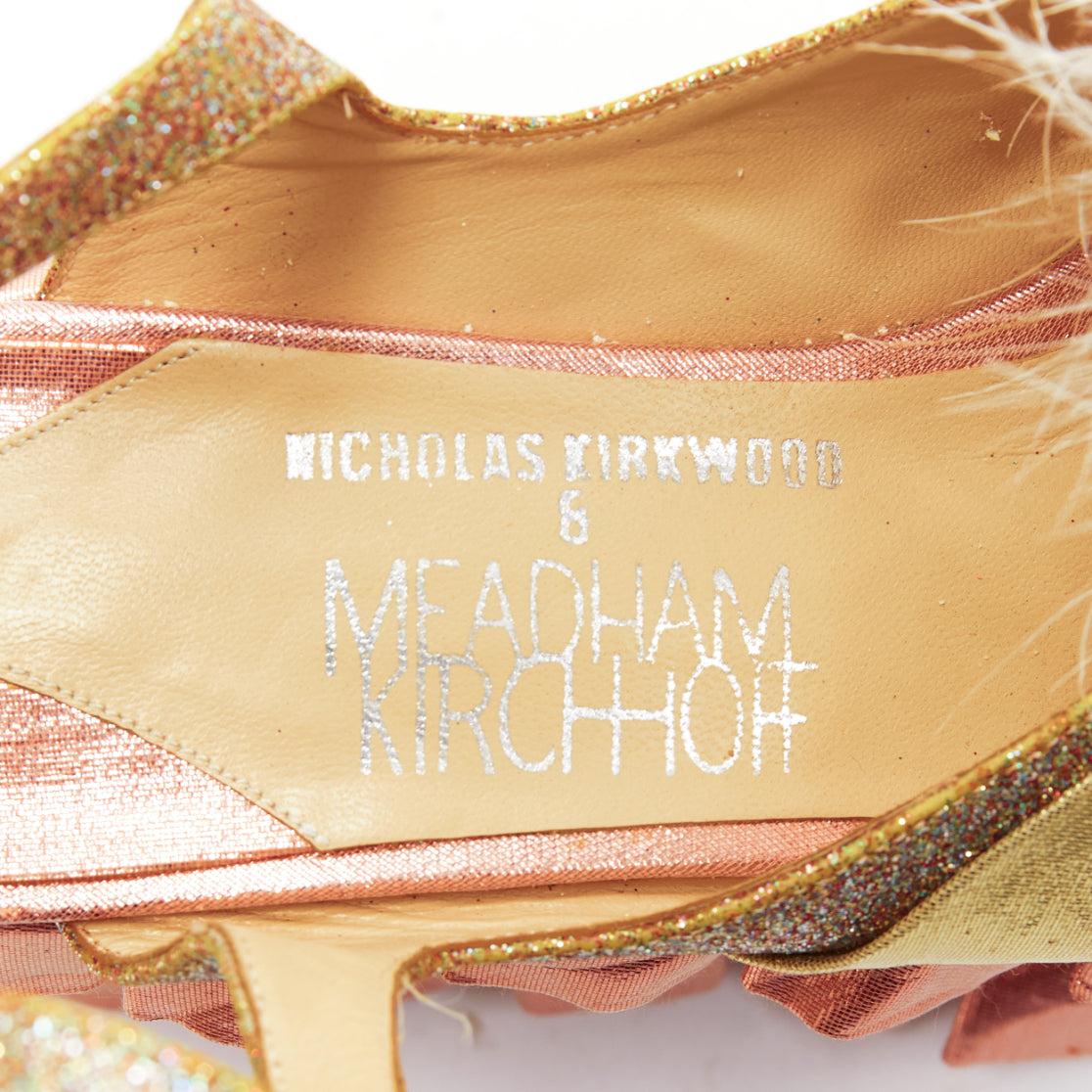 rare MEADHAM KIRCHHOFF Nicholas Kirkwood ruffles glitter platforms EU39 4