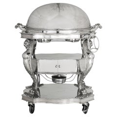 Rare Meat Carving Station or Entertaining Trolley Sheffield England Vintage