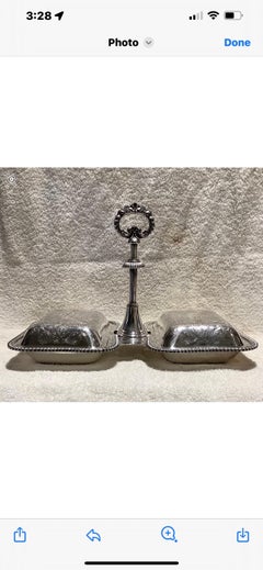 Seltene mechanische versilberte Servierschale