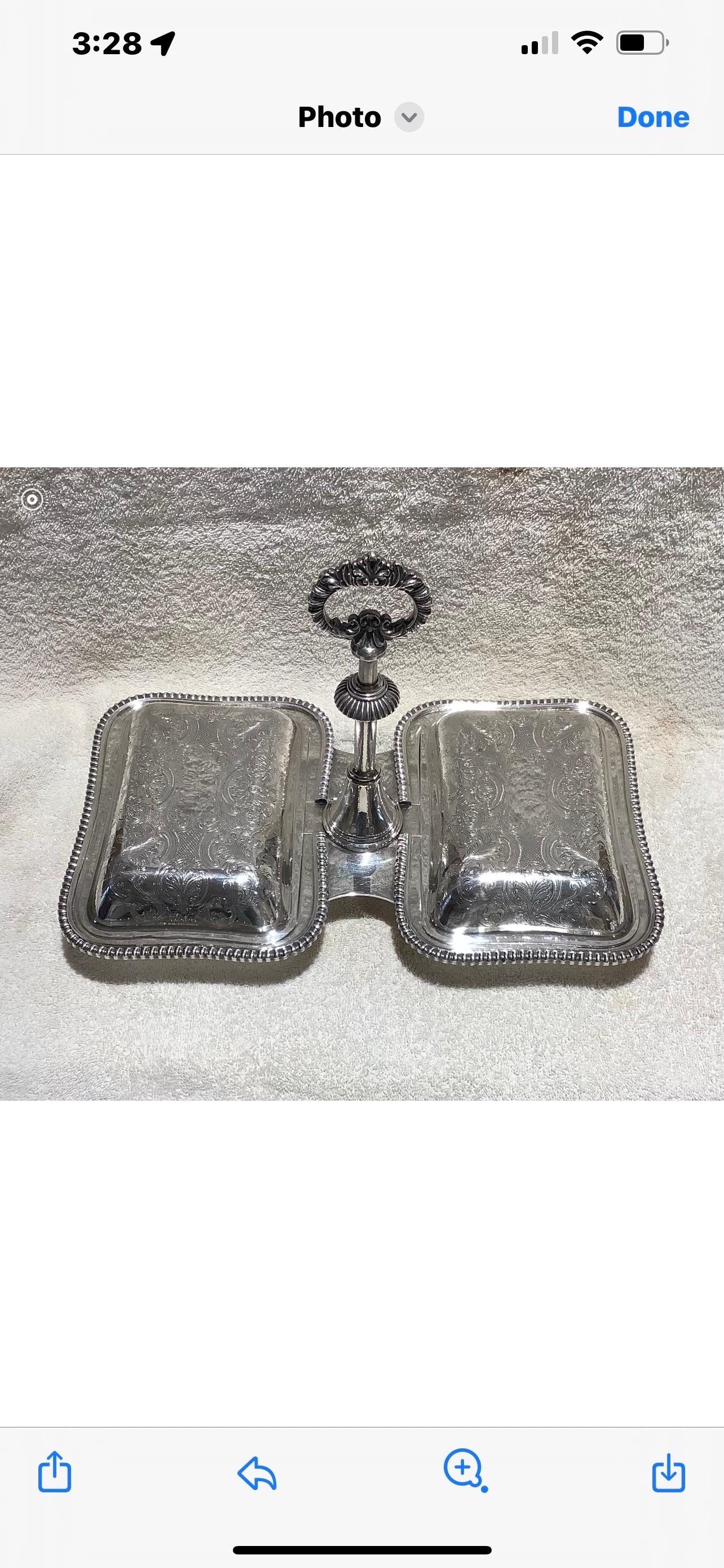 Rococo Rare Mechanical Silver Plate Serving Dish