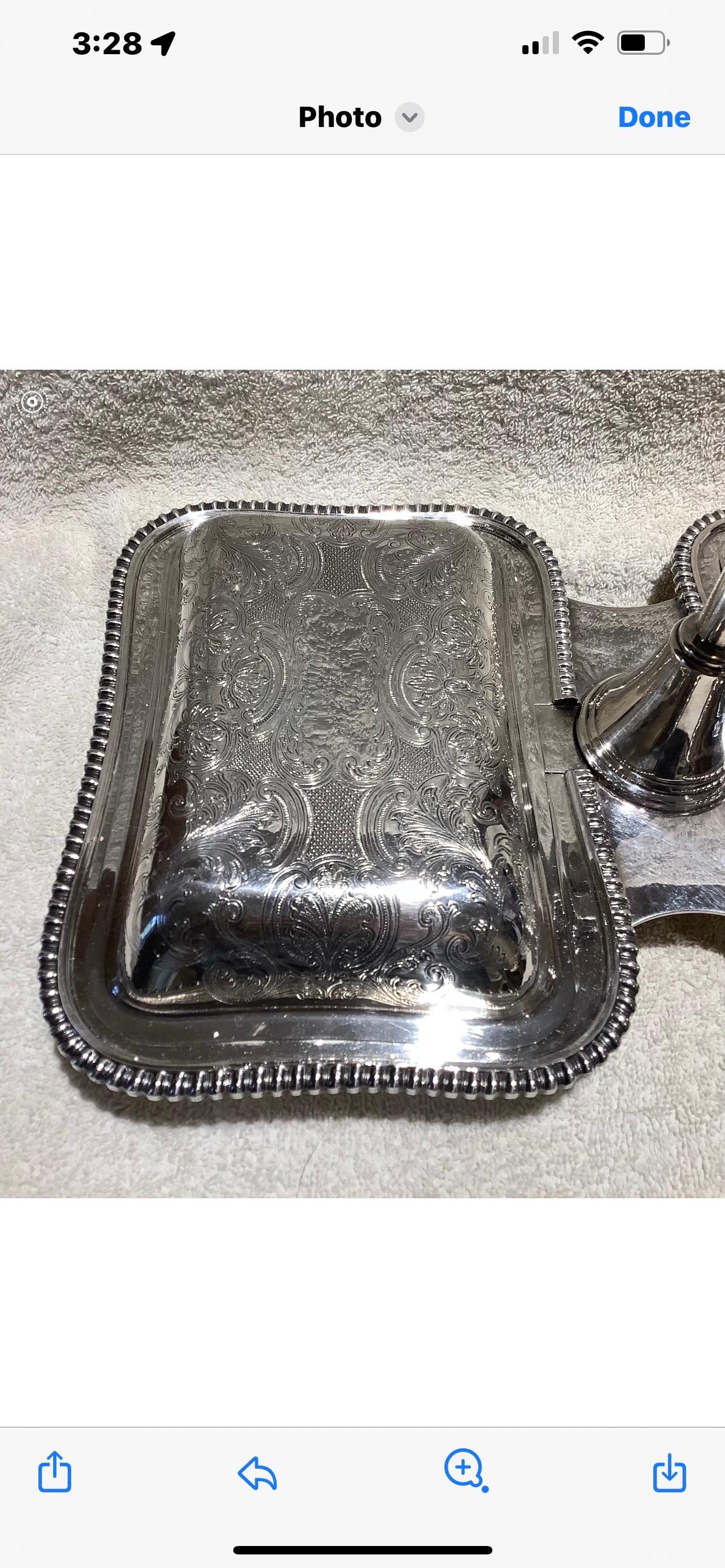 Rare Mechanical Silver Plate Serving Dish In Good Condition In Houston, TX