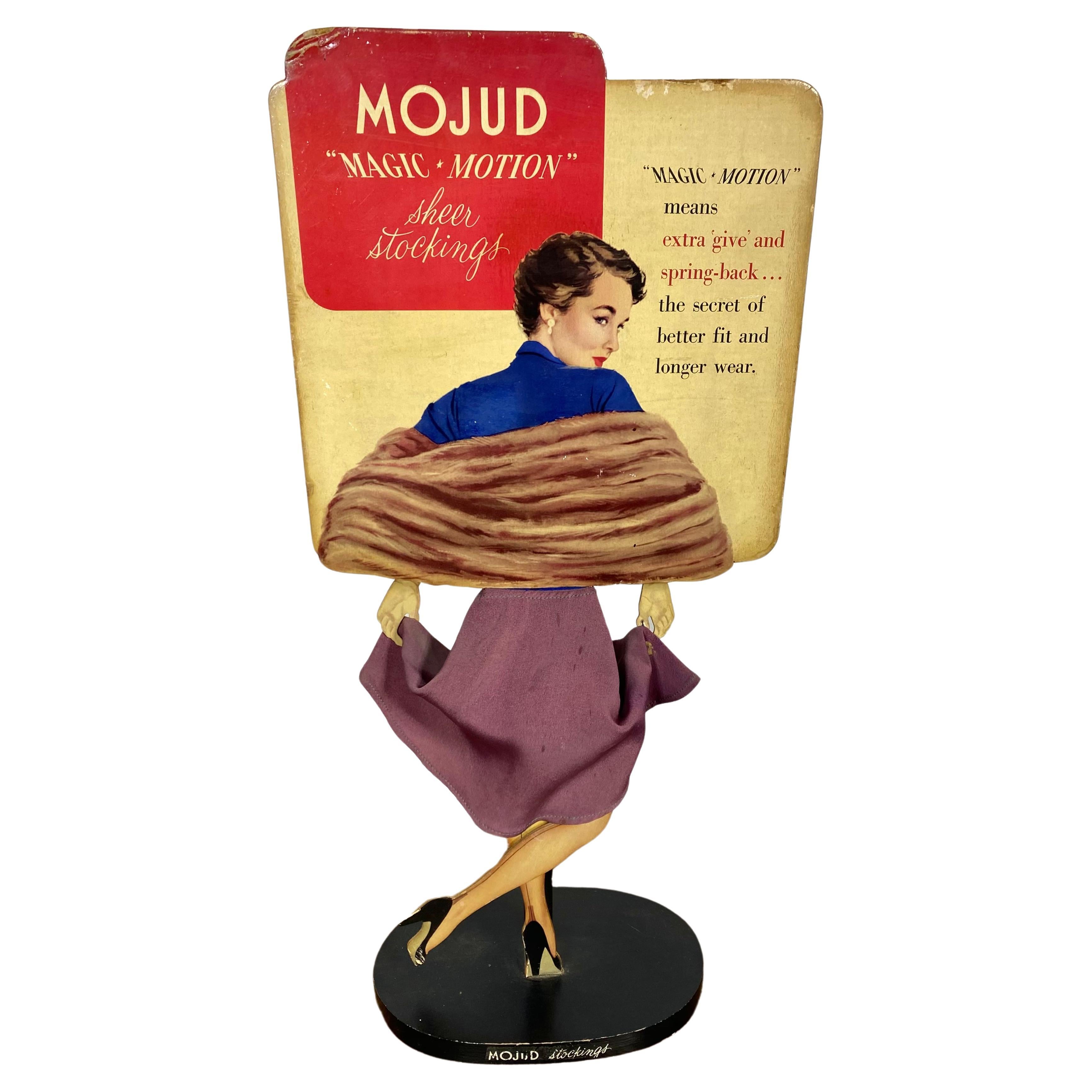 Rare Mechanical Store Display "MOJUD" Stockings by Louis G. Audette & Company For Sale