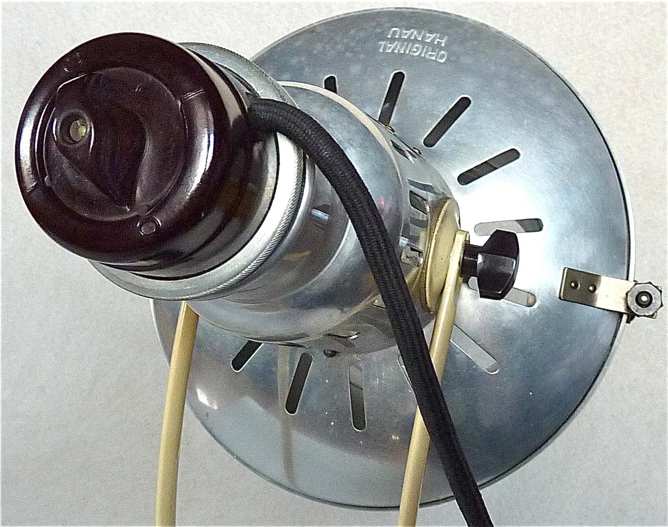 Seltene medizinische Sonnen-Tischlampe Sollux Hanau Bauhaus Metall Bakelit 1930er Jahre Art Deco (Stahl) im Angebot