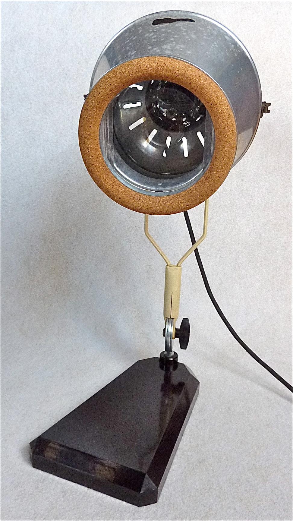 Mid-20th Century Rare Medical Sun Table Lamp Sollux Hanau Bauhaus Metal Bakelite 1930s Art Deco For Sale