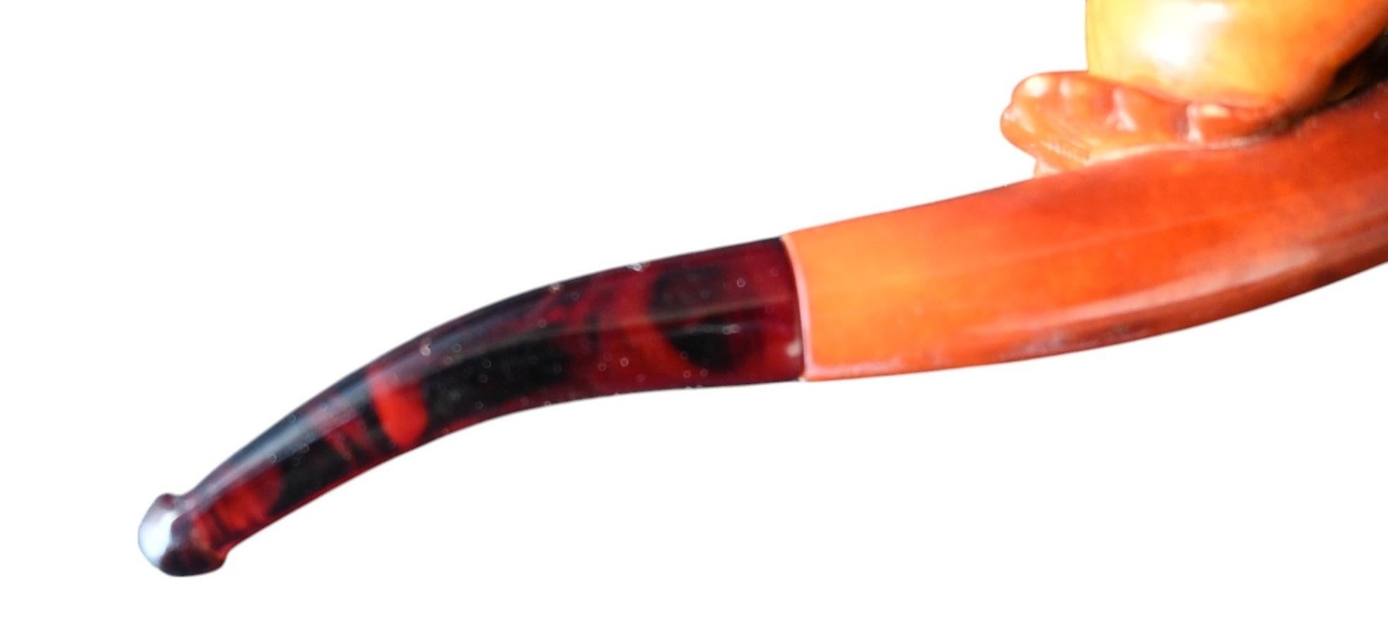 Pipa de espuma de mar rara, siglo XIX - Eros y Psique, escena mitológica erótica. en venta 2