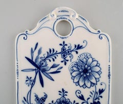Rare Meissen Blue Onion Butter Board in Hand-Painted Porcelain, Late 19th C
