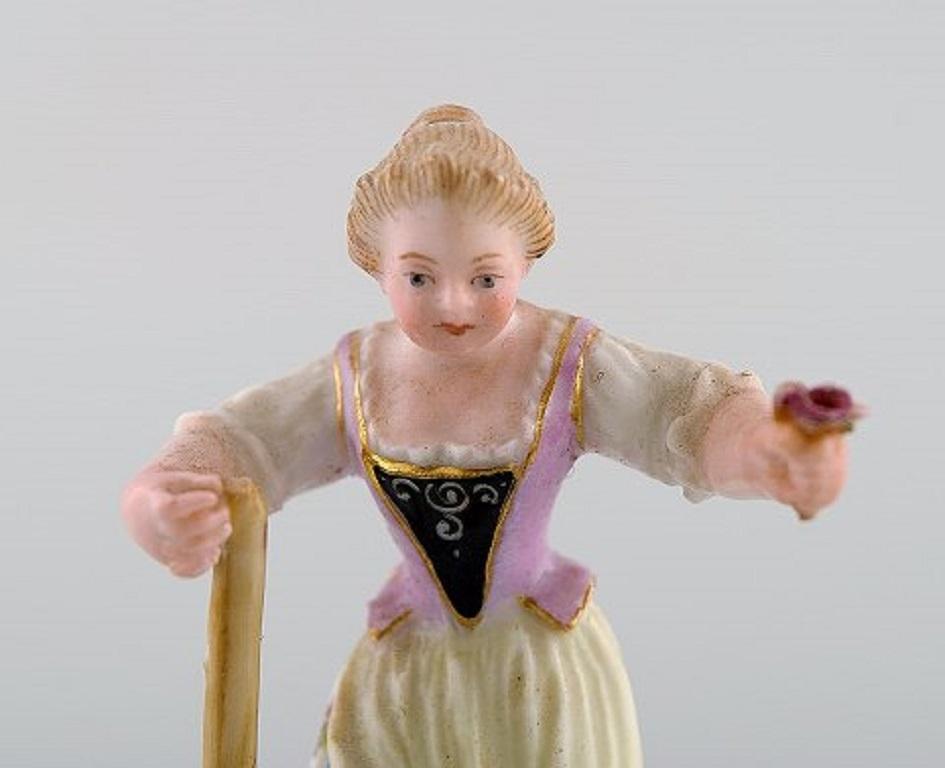 Seltene Meissener Miniatur Figur nach Johann Joachim Kändler, Gärtner, 1850-1880 (Deutsch) im Angebot