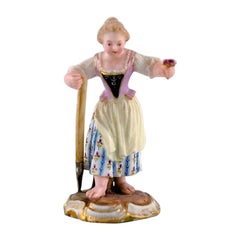 Rara figura in miniatura di Meissen di Johann Joachim Kändler, giardiniere, 1850-1880