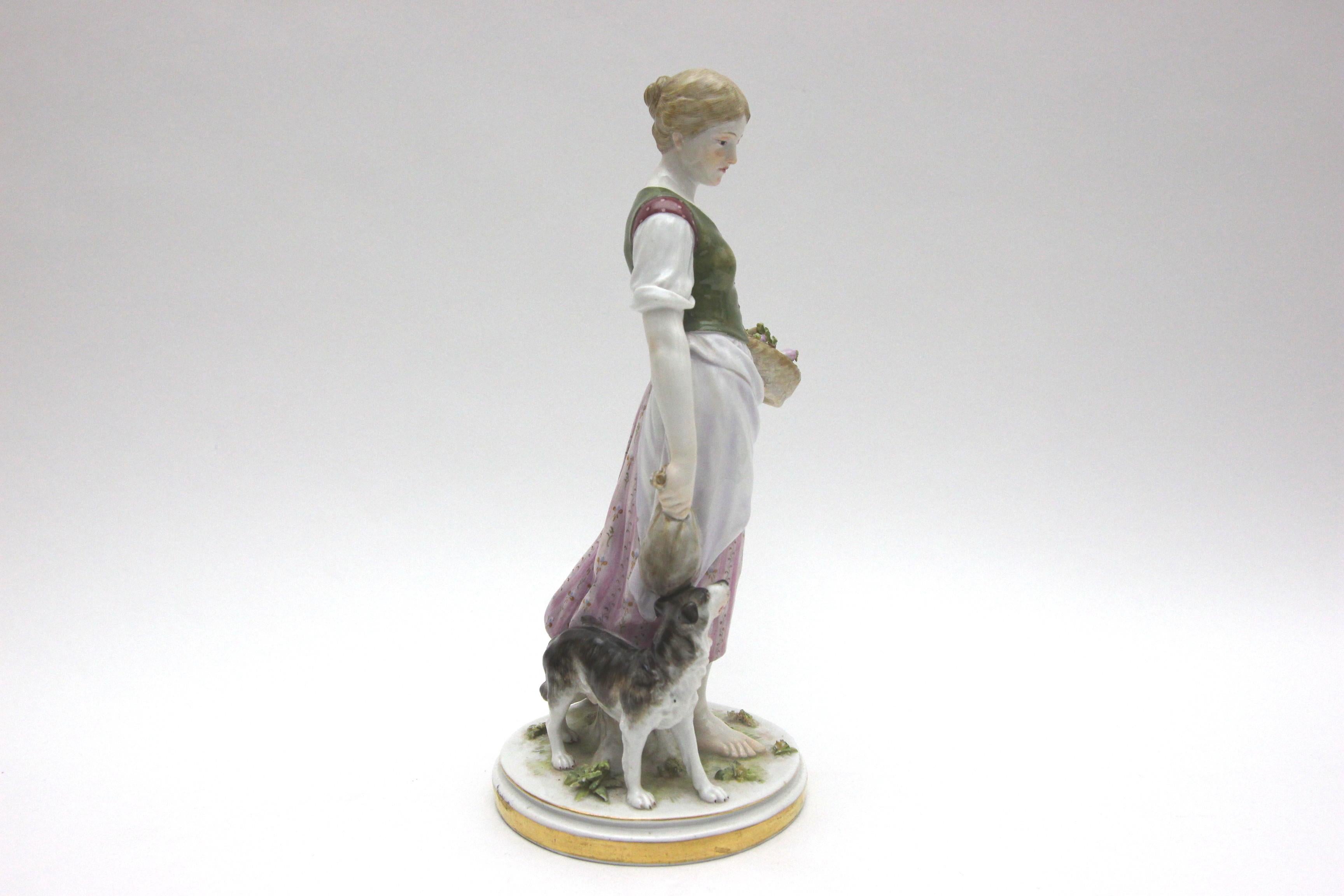 Rare Meissen Porcelain Art Nouveau figure as a girl with dog.


Meissen, circa 1890.

Design by Jacob Ungerer 


The condition of the figure is very good.

Meissen 1 Wahl, first condition

The figure has a height of ca. 24 cm.