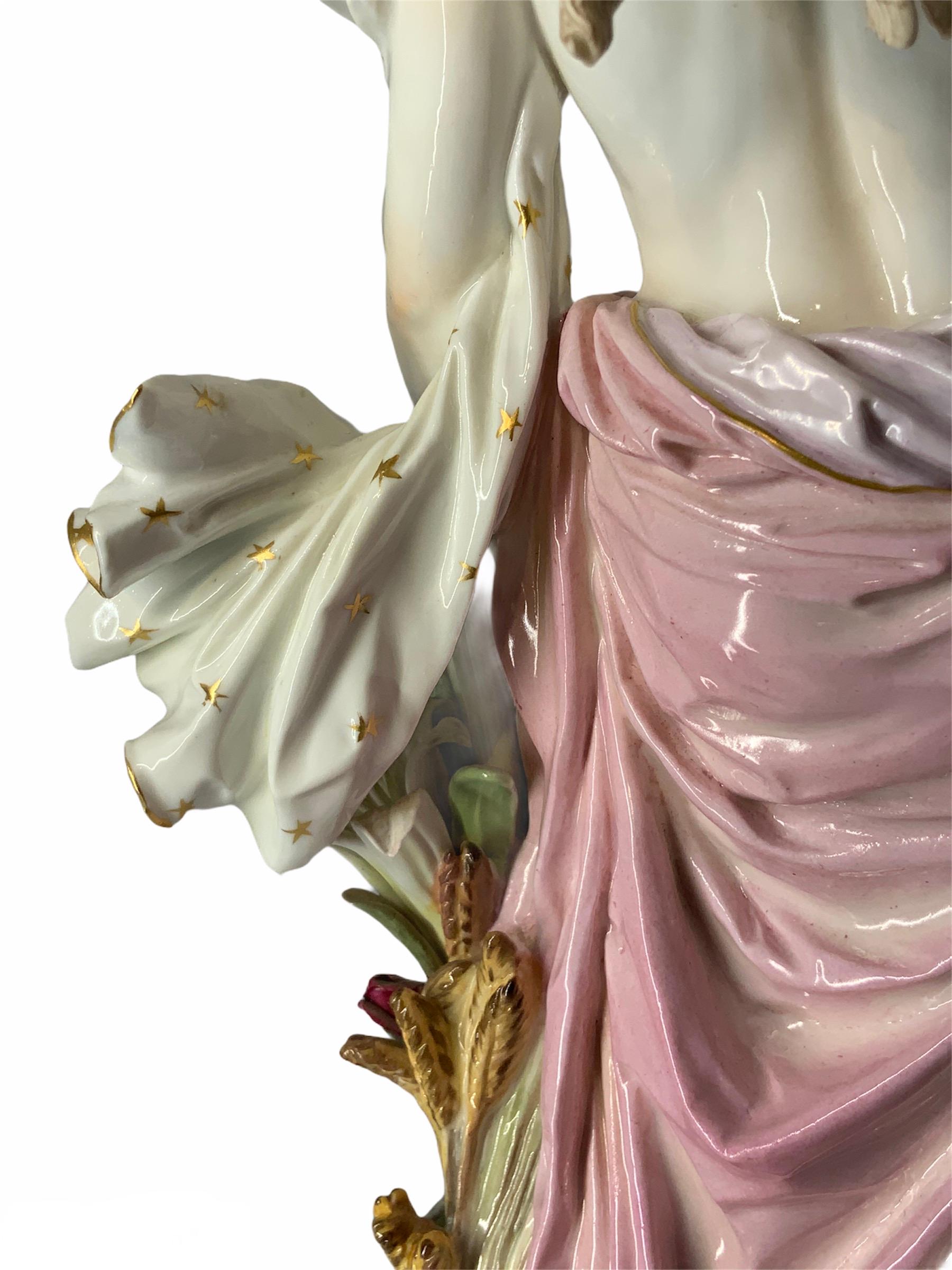 Rococo Rare Meissen Porcelain Iris Goddess Sculpture