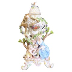 Vintage Rare Meissen Potpourri Monkey Vase, Eberlein, 1850