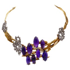 Rare Mellerio Necklace Amethyst Yellow and White Gold