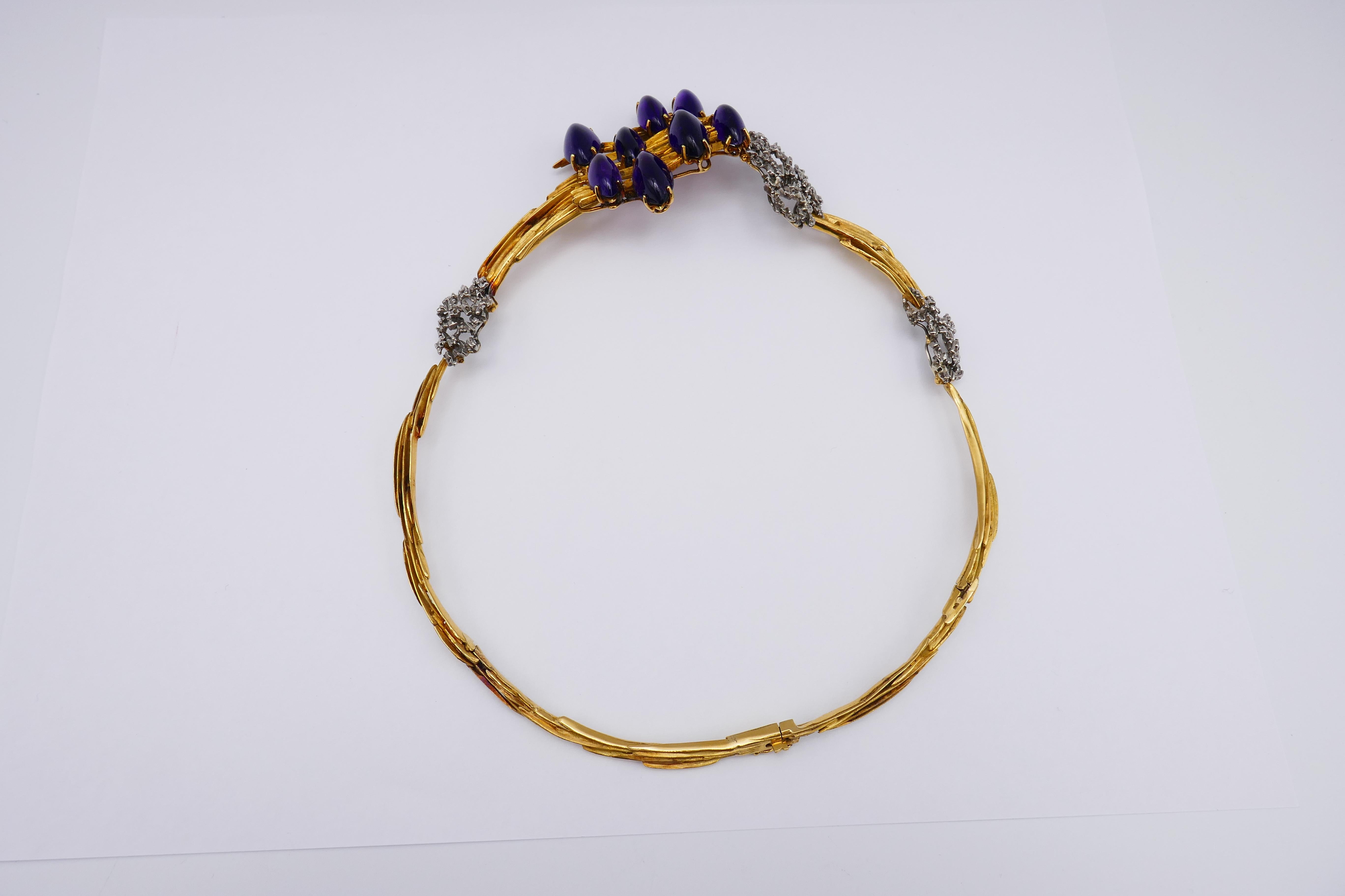 Rare Mellerio Necklace Amethyst Yellow and White Gold 3