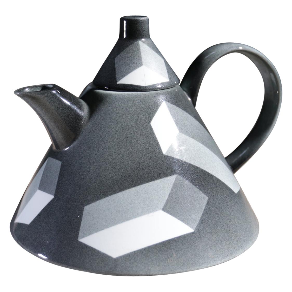 Rara tetera de porcelana de Memphis Rolf Sinnemark Rörstrand serie "Atlantis" 1984