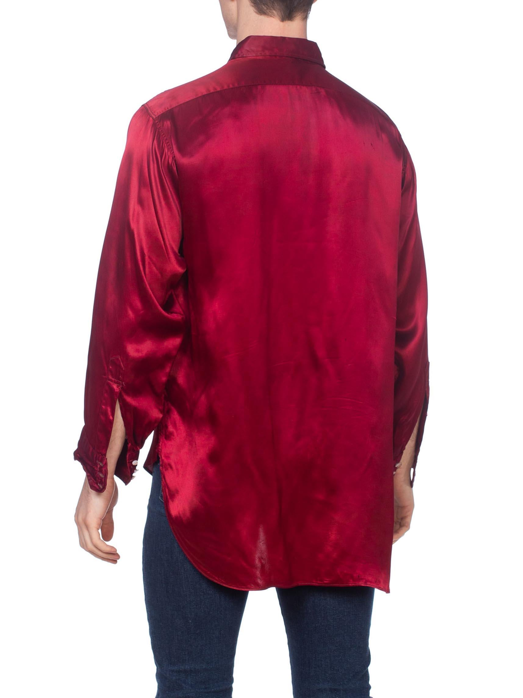 red rayon shirt