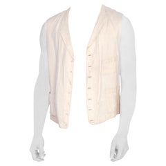 1920S Rare Men's Antique Linen And Cotton Vest Xl