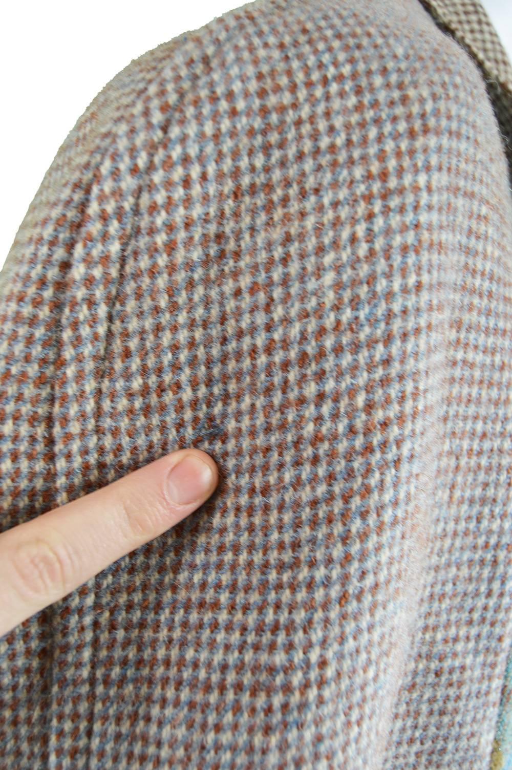 Men's Harris Wool Tweed Tartan Inverness Cape Coat, 1950s 3