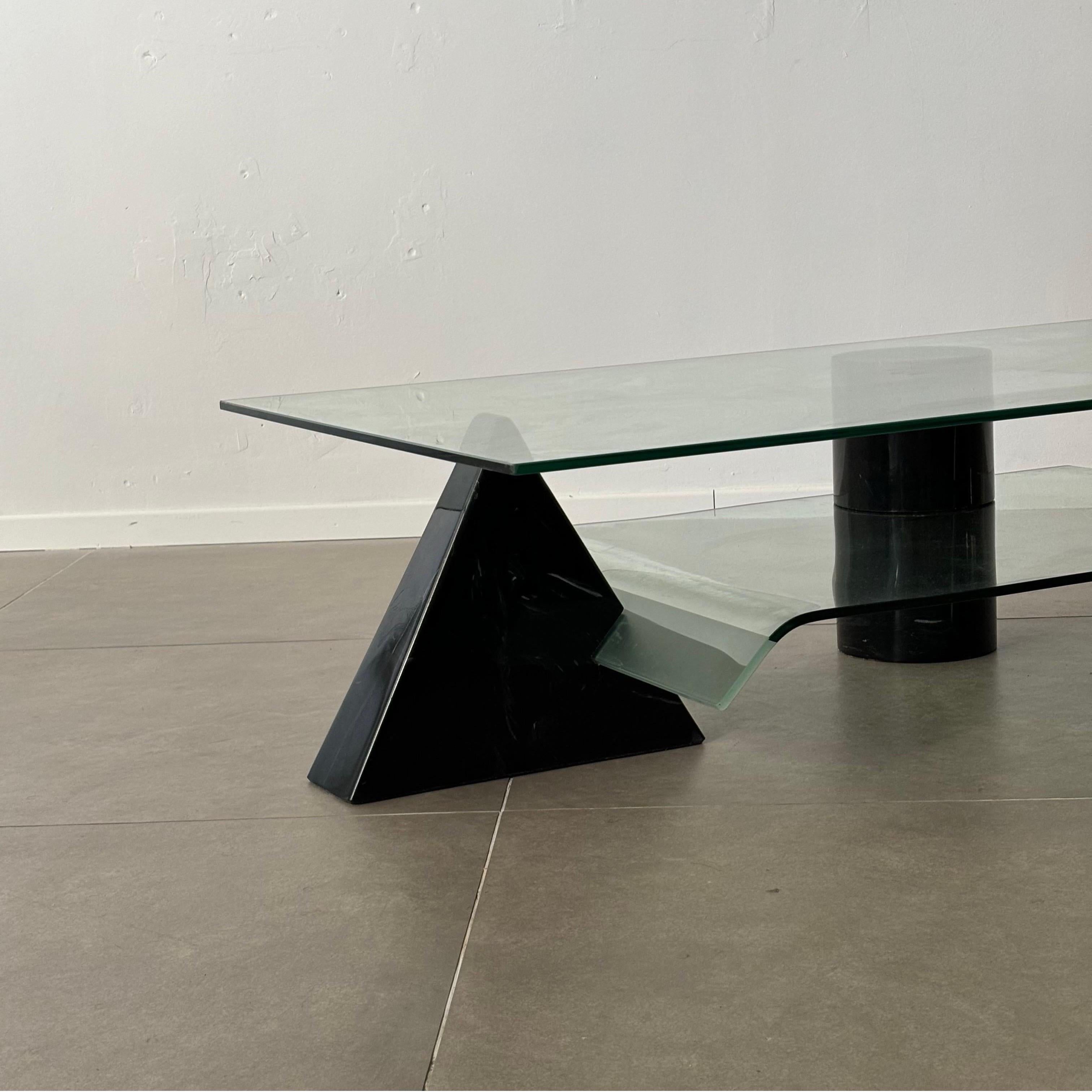 Verre Rare table basse Metafora par Massimo et Lella Vignelli pour Casigliani, 1970 en vente