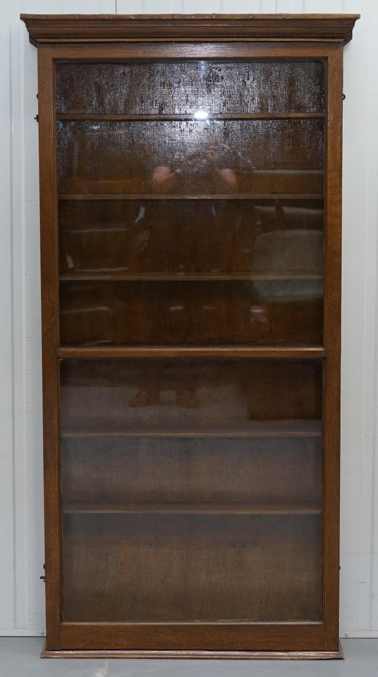 Rare Metal And Wood Lockable Edwardian Display Cabinet Collectors