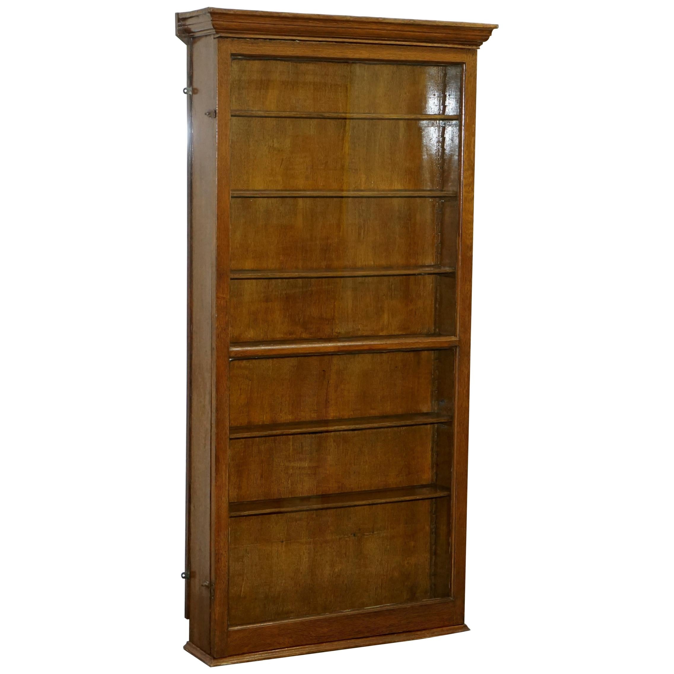 Rare Metal and Wood Lockable Edwardian Display Cabinet Collectors Case