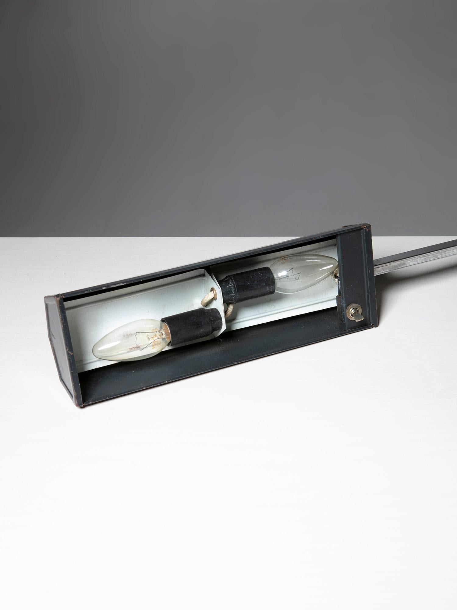 Mid-20th Century Rare Metal Clamp Lamp Model Arco by BBPR for Olivetti, Italy, 1960s For Sale