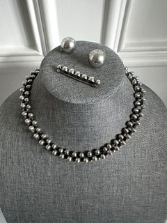 Rara joyería moderna mexicana de plata Suite Caviar Model William Spratling