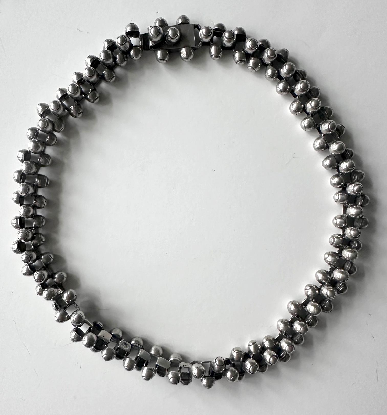 Rara joyería moderna mexicana de plata Suite Caviar Model William Spratling Moderno de mediados de siglo en venta
