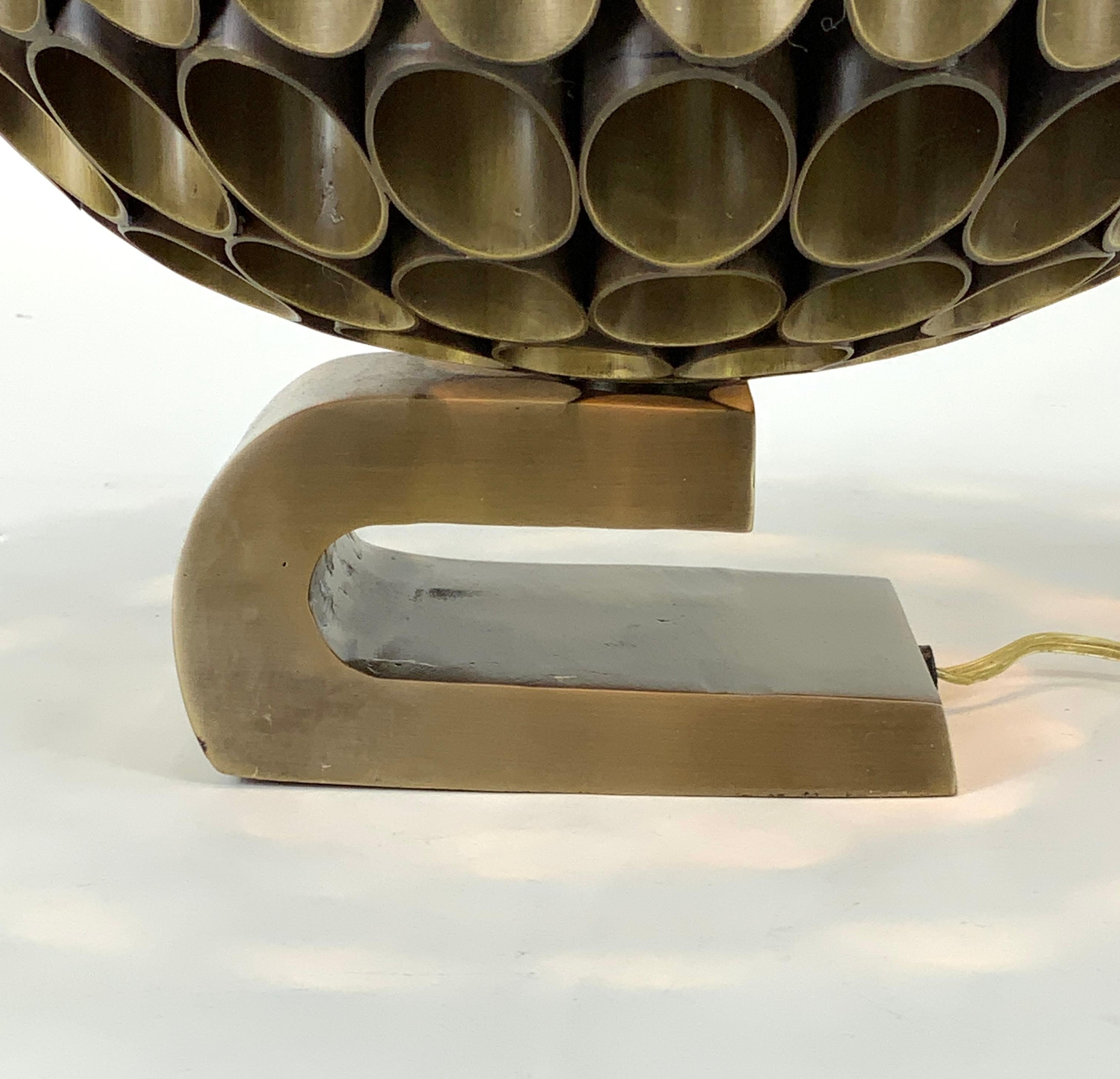 Canadian Rare Michel Armand “Ruche” Bronze Table Lamp, ca. 1970’s For Sale
