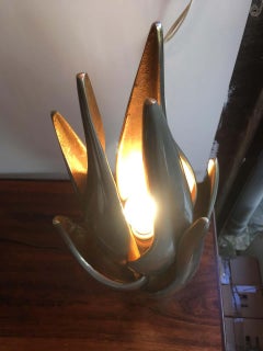 Rare Michel Armand "Zamak" Lamp in Bronze by Atelier Michel Armand, circa 1978