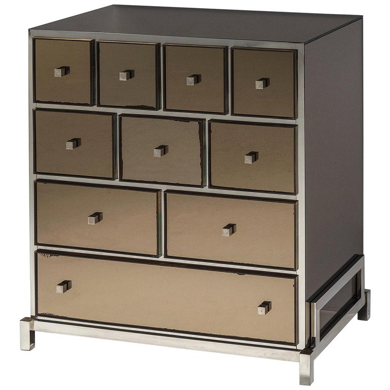 Rare Michel Pigneres Mirrored Chest Of Drawers Circa 1968 For