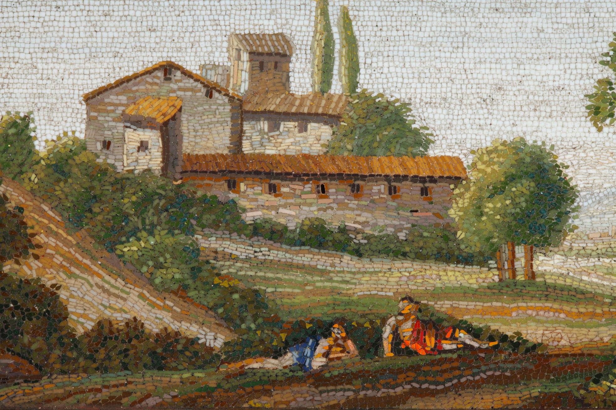 French Rare 18th century Micromosaic Plate For Sale