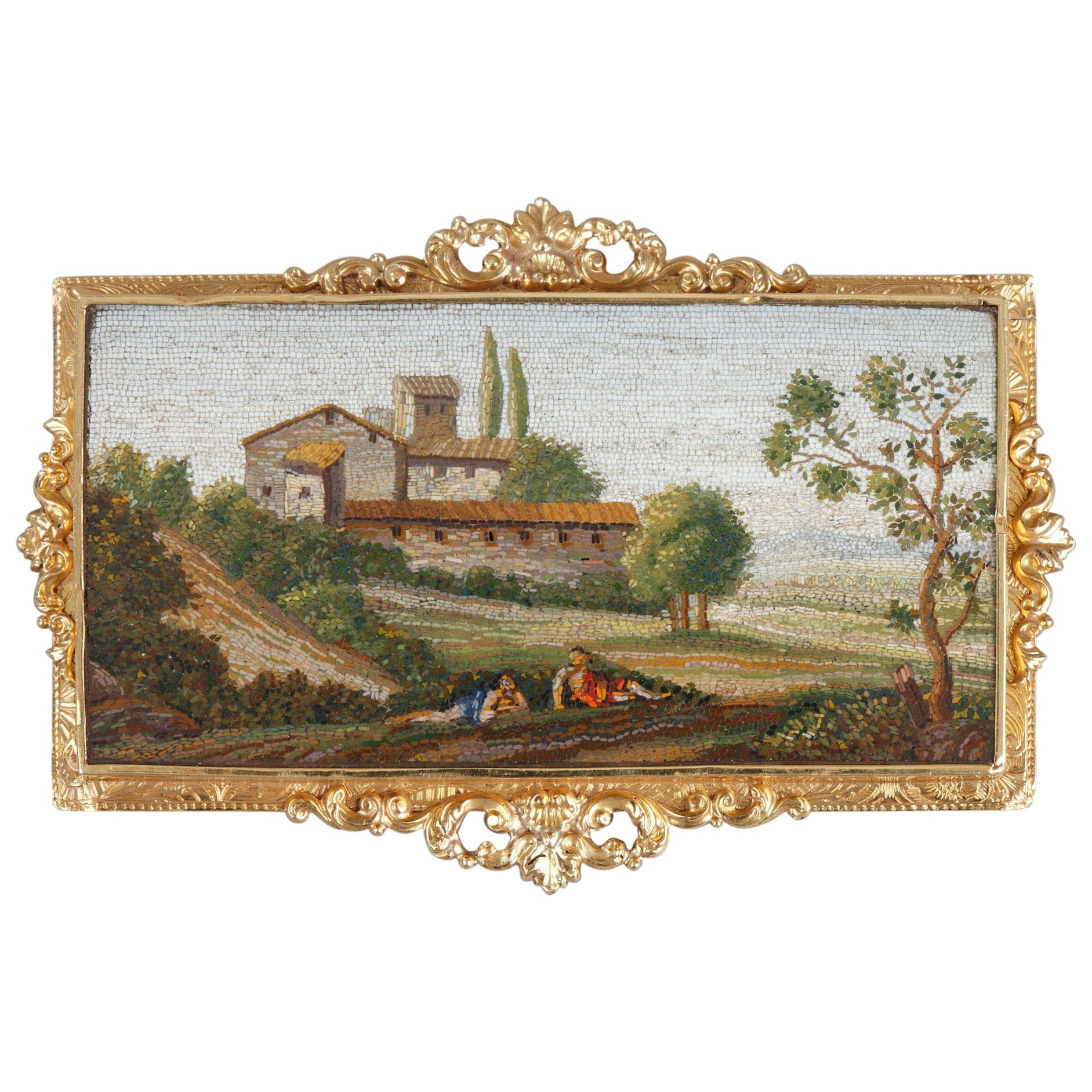 Rare 18th century Micromosaic Plate For Sale