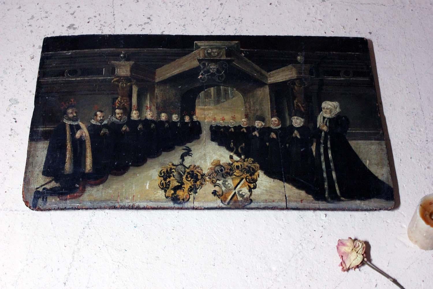 Rare Mid-17th Century Oil on Panel, in Memory of a Patrician Family 8
